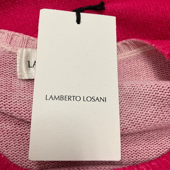 LAMBERTO LOSANI FUCHSIA CASHMERE KNIT PULLOVER SWEATER - Picture 6 of 7